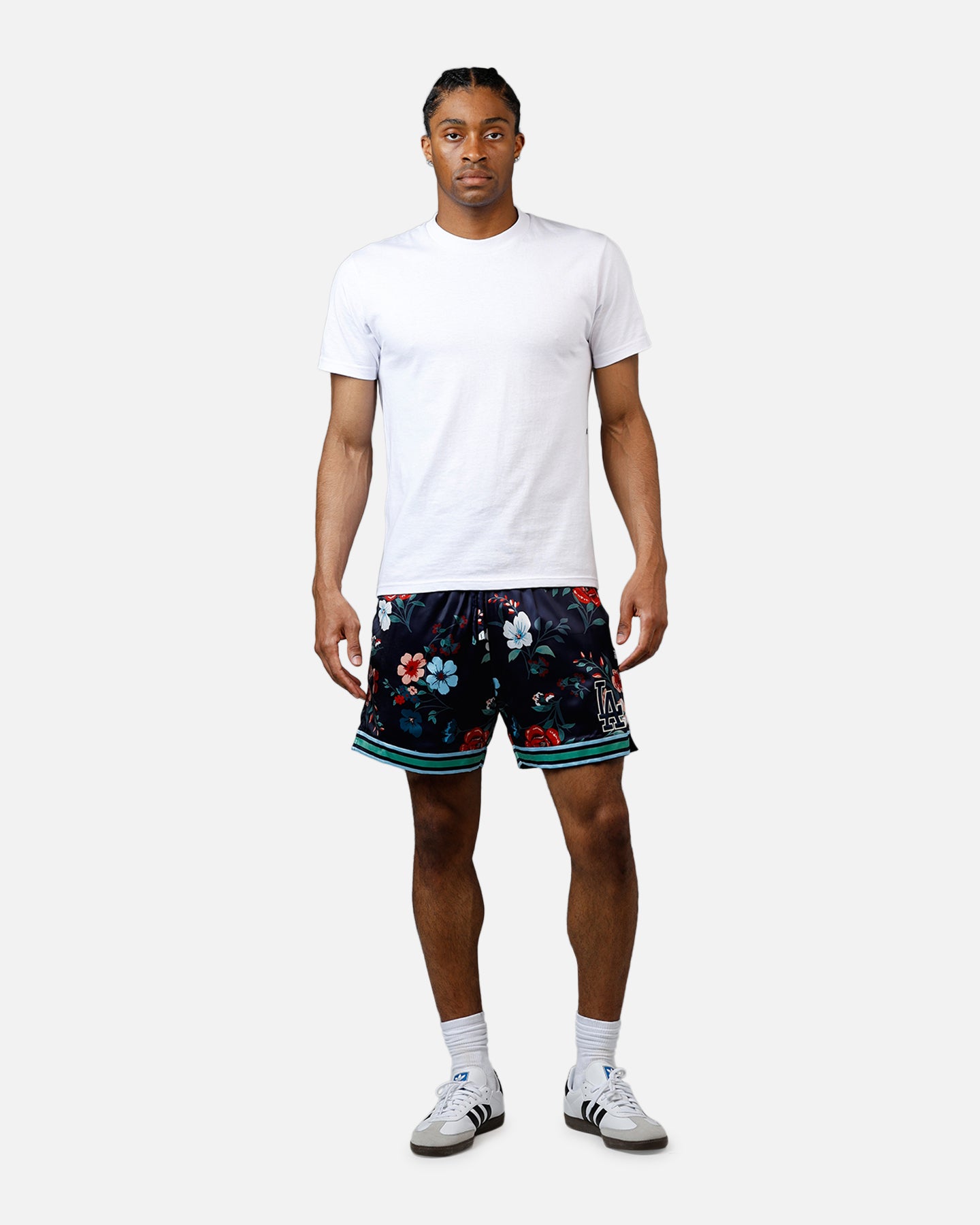 Pro Standard Los Angeles Dodgers Floral Shorts Navy | Culture Kings US