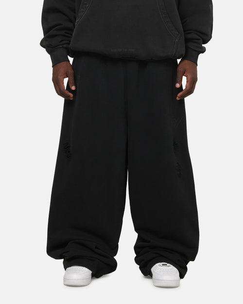 Saint Morta Distressed Baggy Sweatpants Black Wash