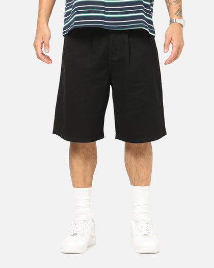 Carre Drill Pleated Jorts Black