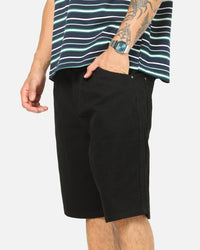 Carre Drill Pleated Jorts Black