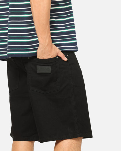 Carre Drill Pleated Jorts Black
