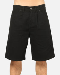 Carre Drill Pleated Jorts Black