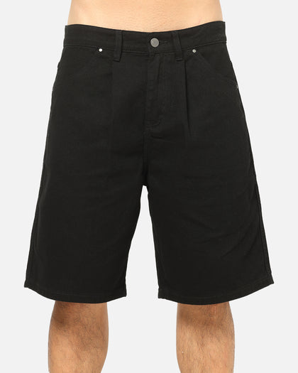 Carre Drill Pleated Jorts Black