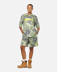 Carre Sideline Basketball Shorts Green Camo
