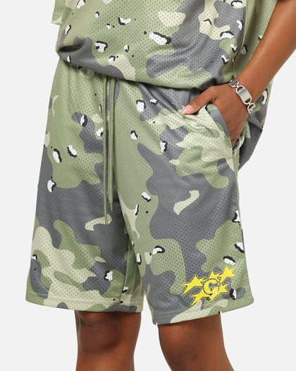 Carre Sideline Basketball Shorts Green Camo