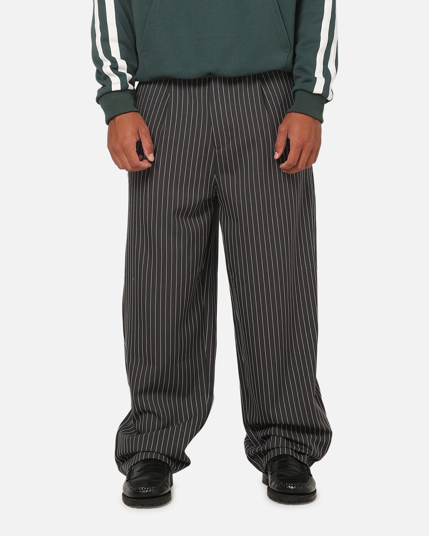Carre Heritage Pleated Pants Black Pinstripe | Culture Kings US
