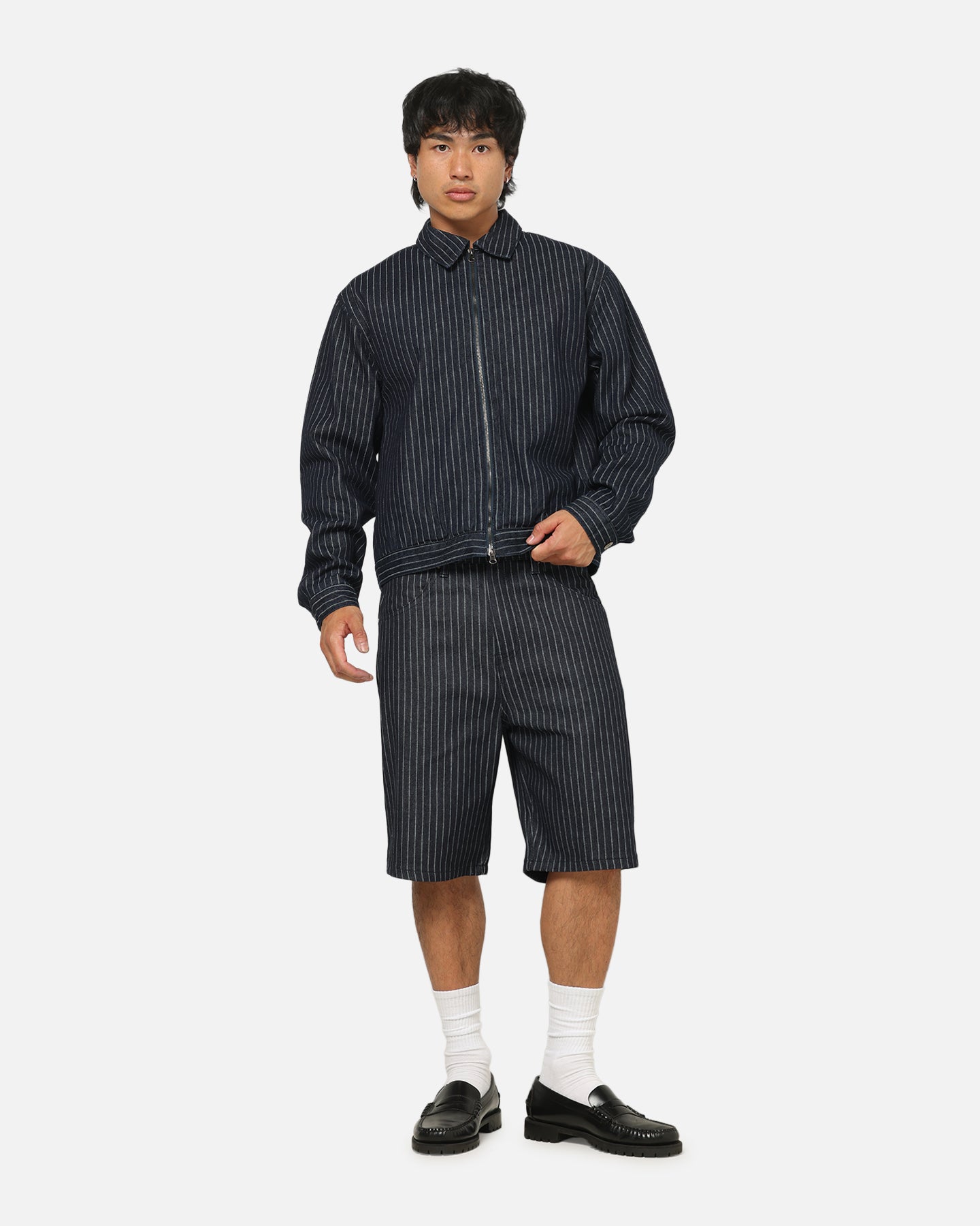 Carre Solace Baggy Jorts Navy Pinstripe | Culture Kings US