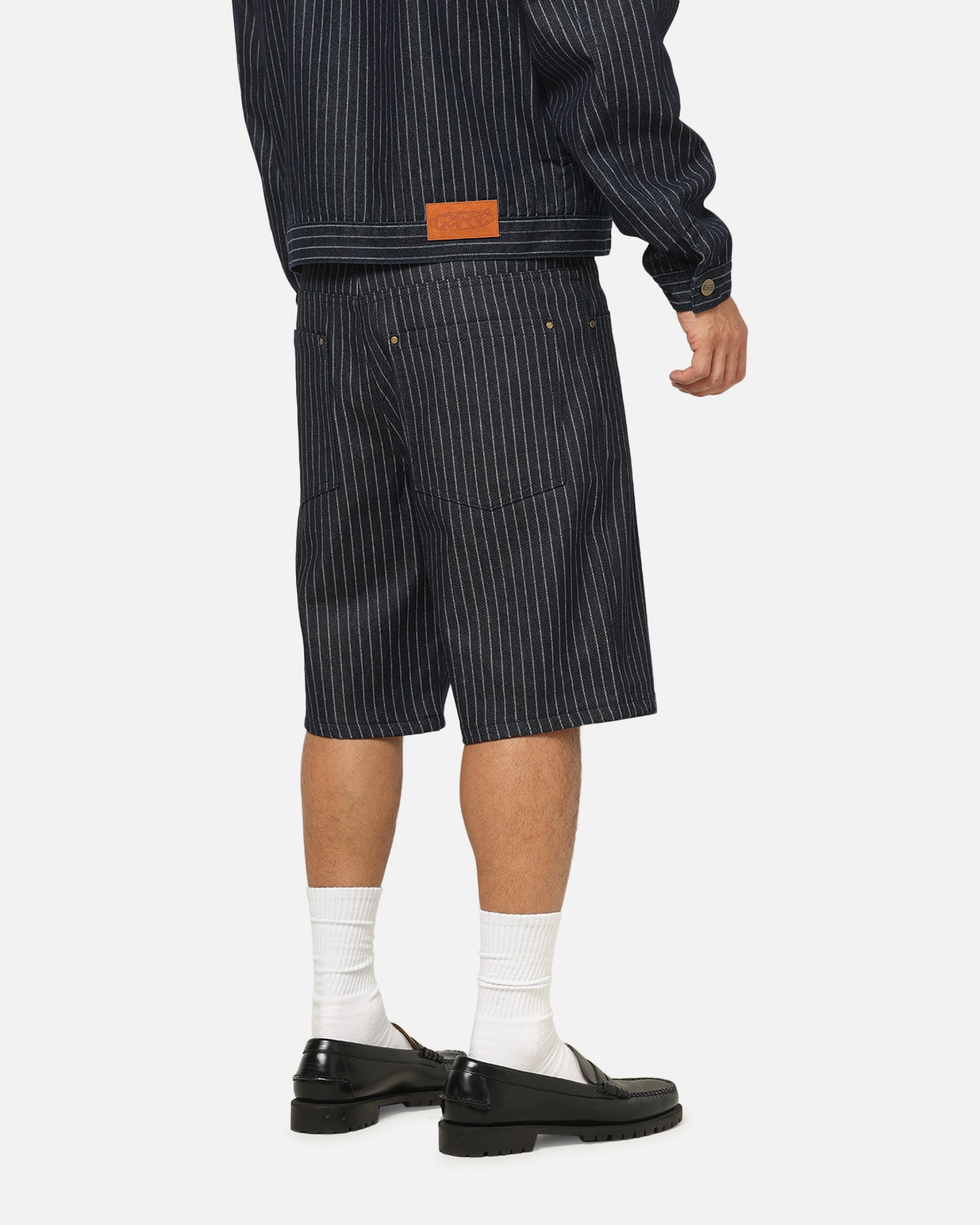 Carre Solace Baggy Jorts Navy Pinstripe | Culture Kings US