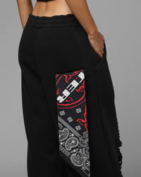 Loiter Destruct Sweat Pants Washed Black