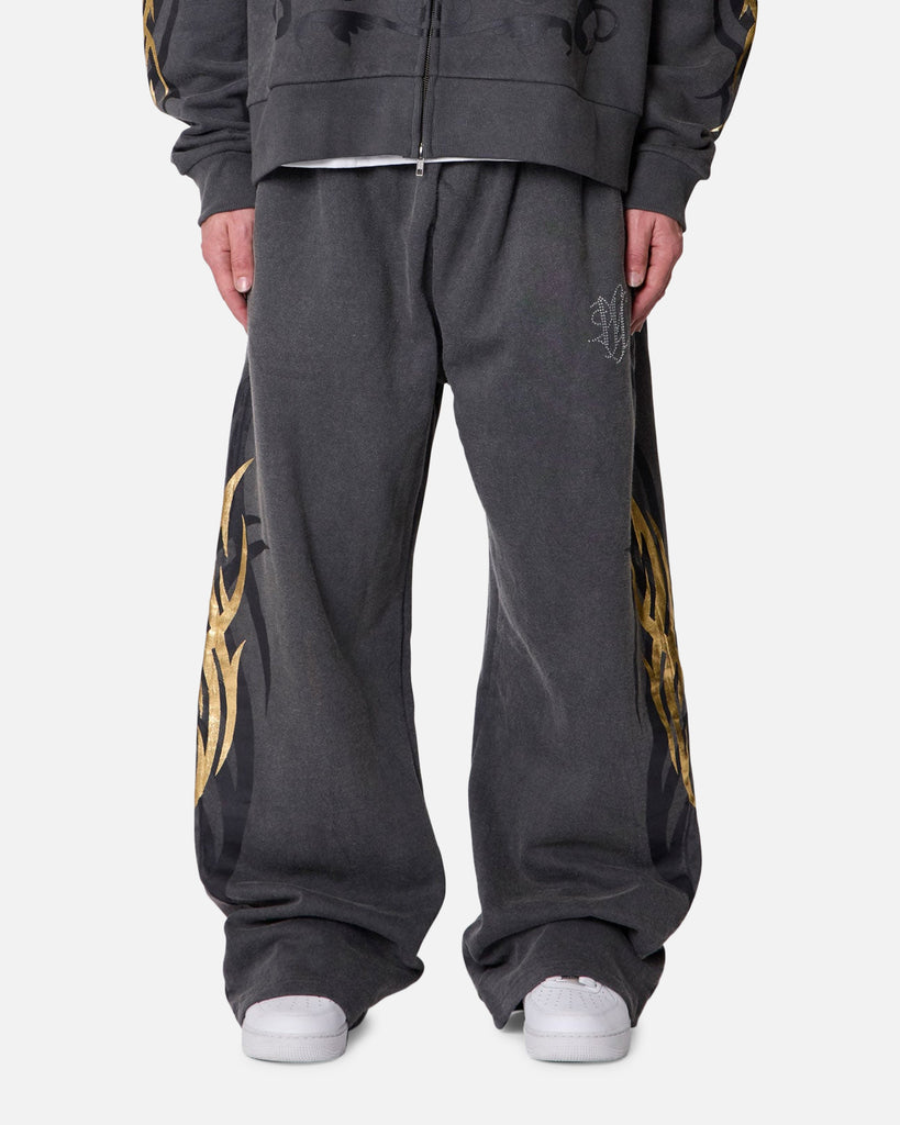 MNML Gold Foil Tribal Sweatpants Washed Black | Culture Kings US