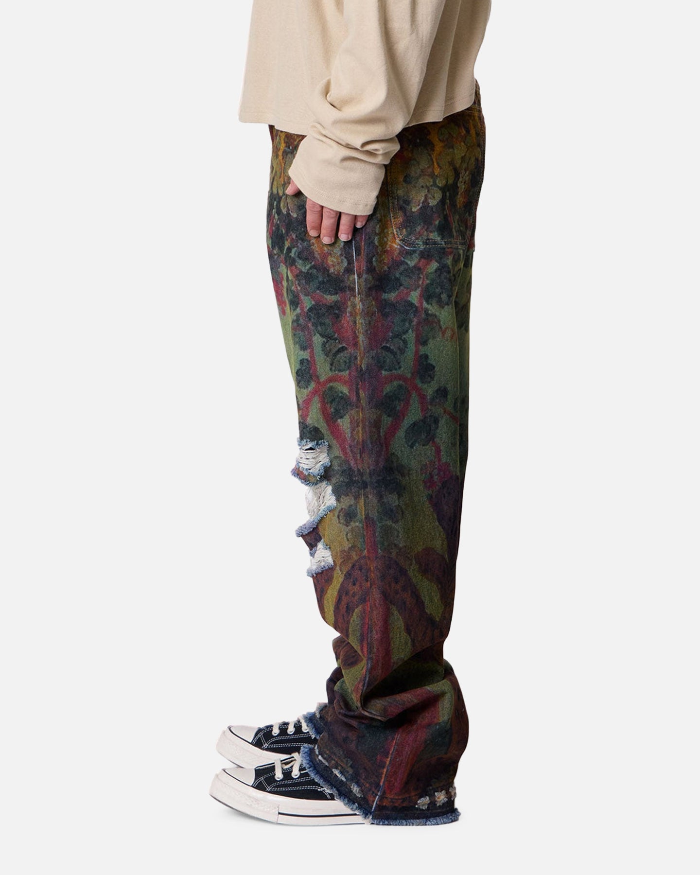 MNML Ultra Baggy Leopard Denim Jeans Multi | Culture Kings US