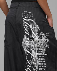Loiter Eastern Bloc Pinstripe Trousers Black Pinstripe