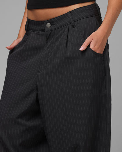 Loiter Eastern Bloc Pinstripe Trousers Black Pinstripe
