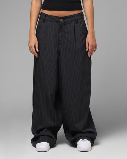 Loiter Eastern Bloc Pinstripe Trousers Black Pinstripe