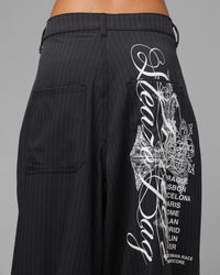 Loiter Eastern Bloc Pinstripe Trousers Black Pinstripe
