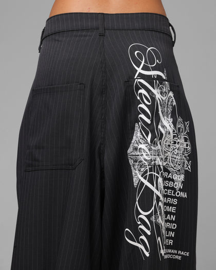 Loiter Eastern Bloc Pinstripe Trousers Black Pinstripe