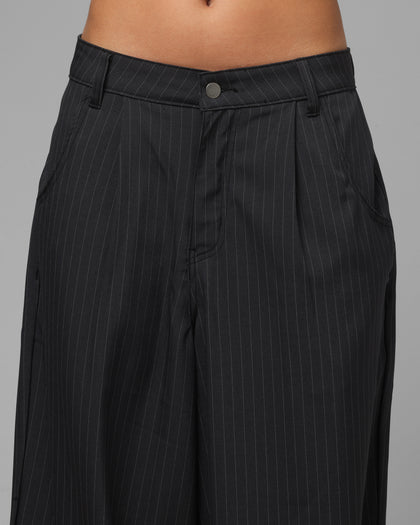 Loiter Eastern Bloc Pinstripe Trousers Black Pinstripe