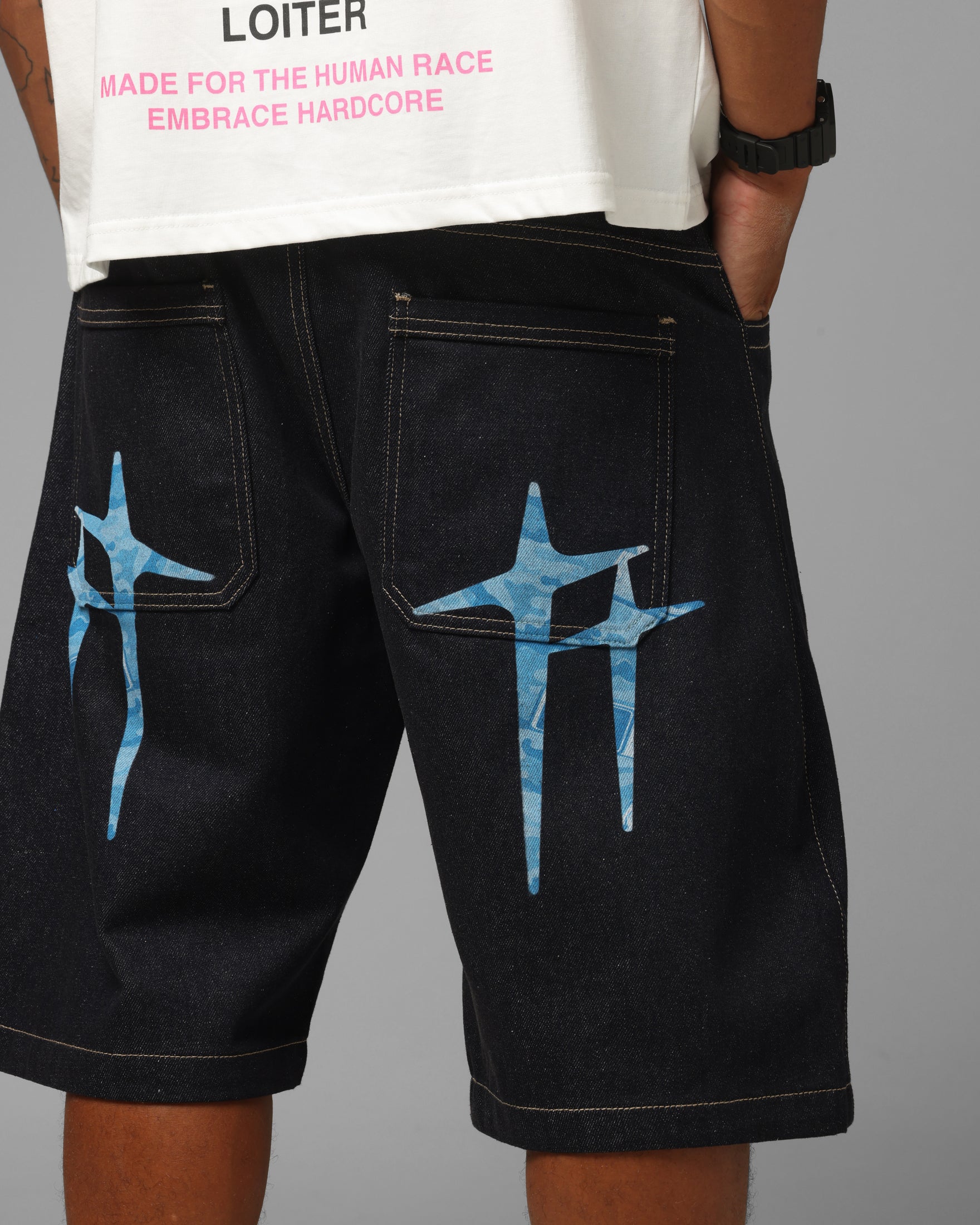 Loiter Star Born Camo Jorts Indigo | Culture Kings US
