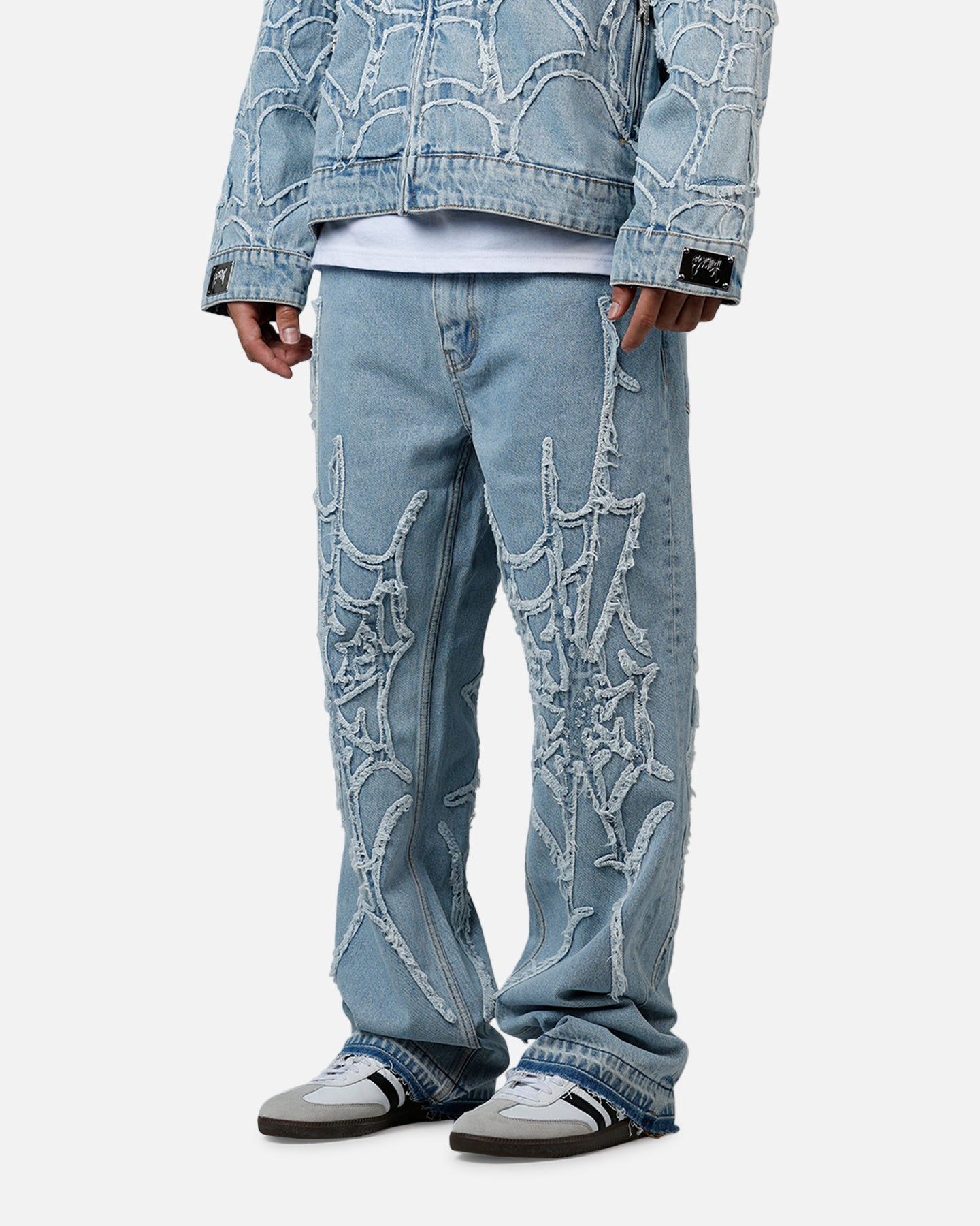 Revenge Spider Web Denim Pants Blue | Culture Kings US