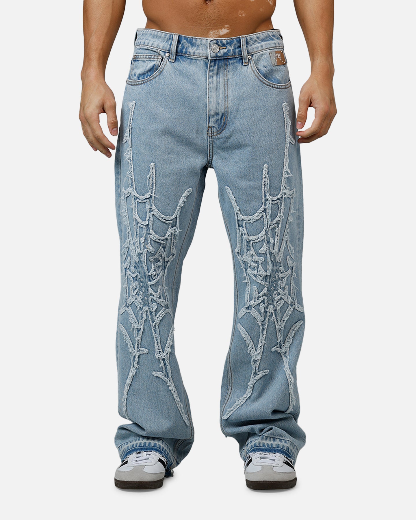 Revenge Spider Web Denim Pants Blue | Culture Kings US