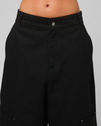 Loiter Utility Cargo Shorts Black
