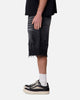 MNML Baggy Flame Denim Shorts Black