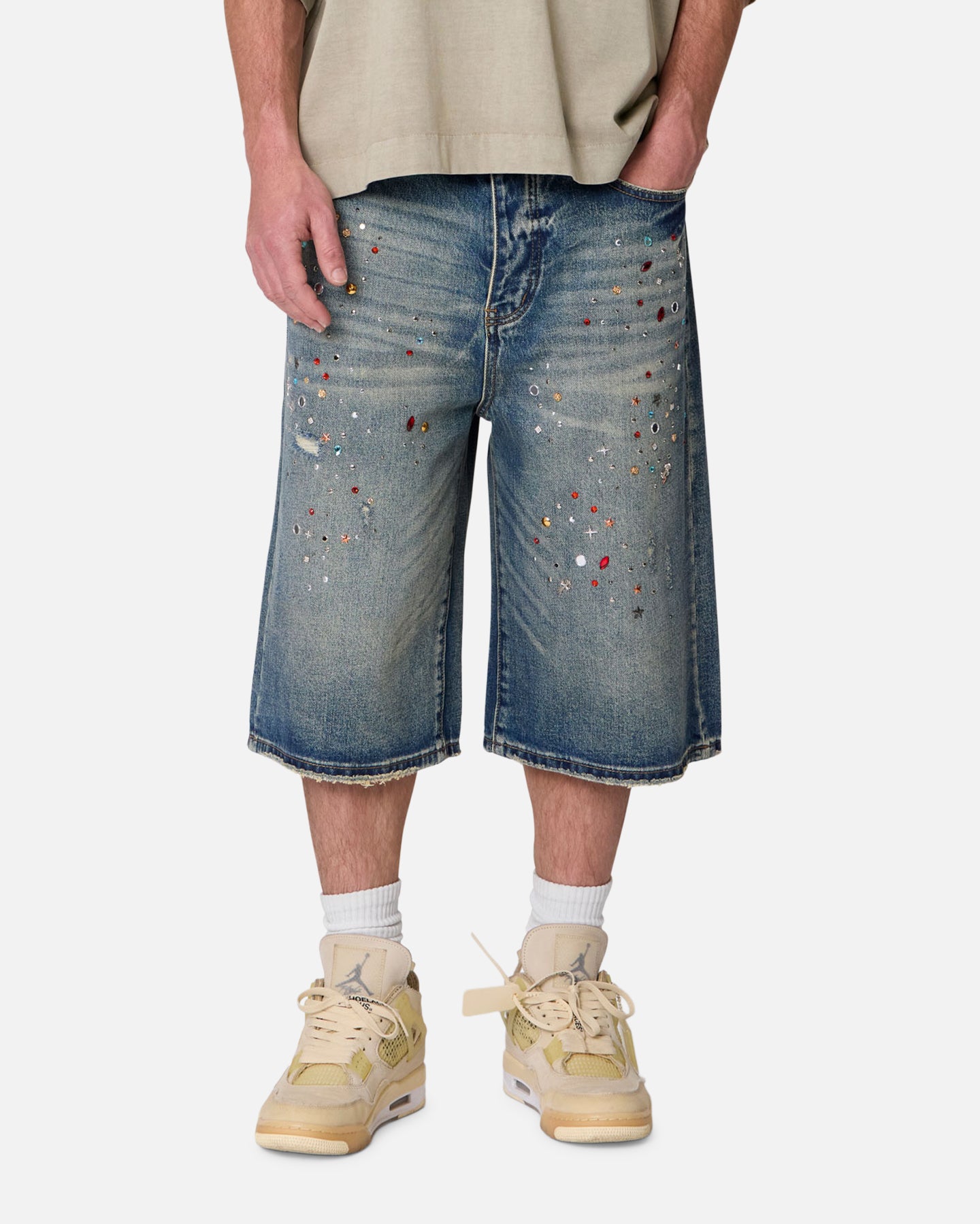 パンツ SPECIAL GUEST KK Baggy Denim Shorts M MNML Ultra Baggy Crystal Denim Shorts Blue | Culture Kings US