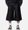MNML Ultra Baggy Leather Flame Shorts Black