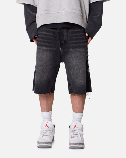 MNML Baggy Mojave Denim Shorts Black | Culture Kings US