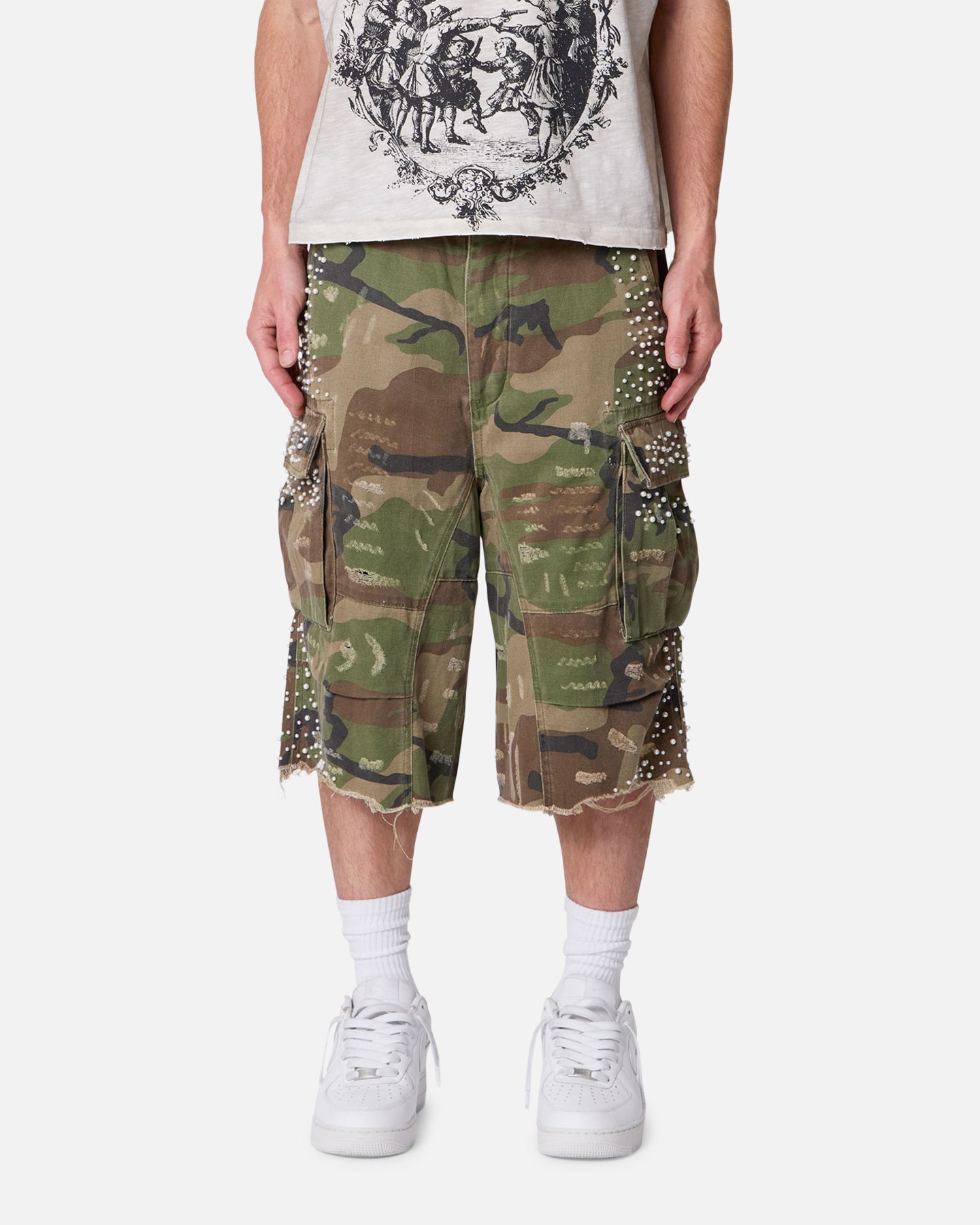 MNML Pearled Cargo Shorts Camo | Culture Kings US