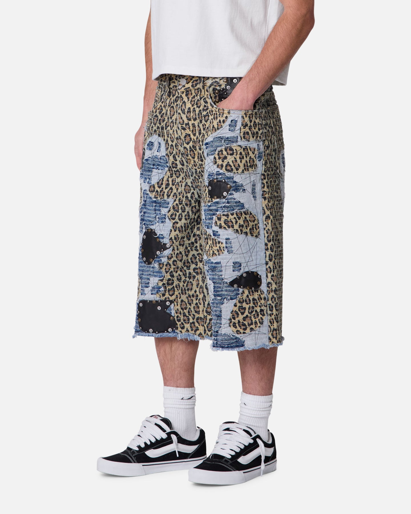 MNML Ultra Baggy Cheetah Boro Shorts Multi | Culture Kings US
