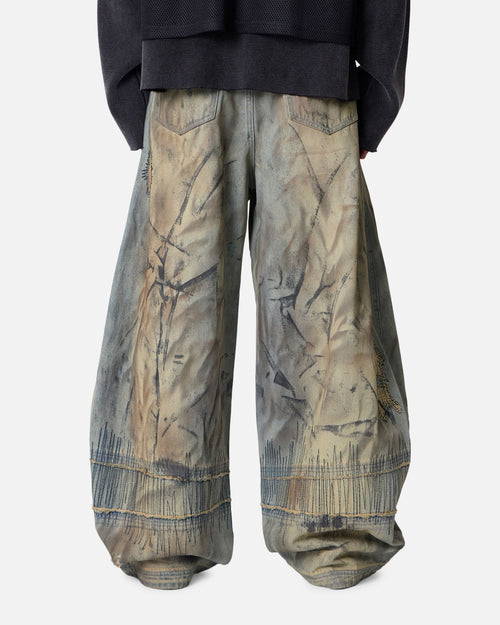 MNML Stitched Barrel Denim Pants Vintage Blue