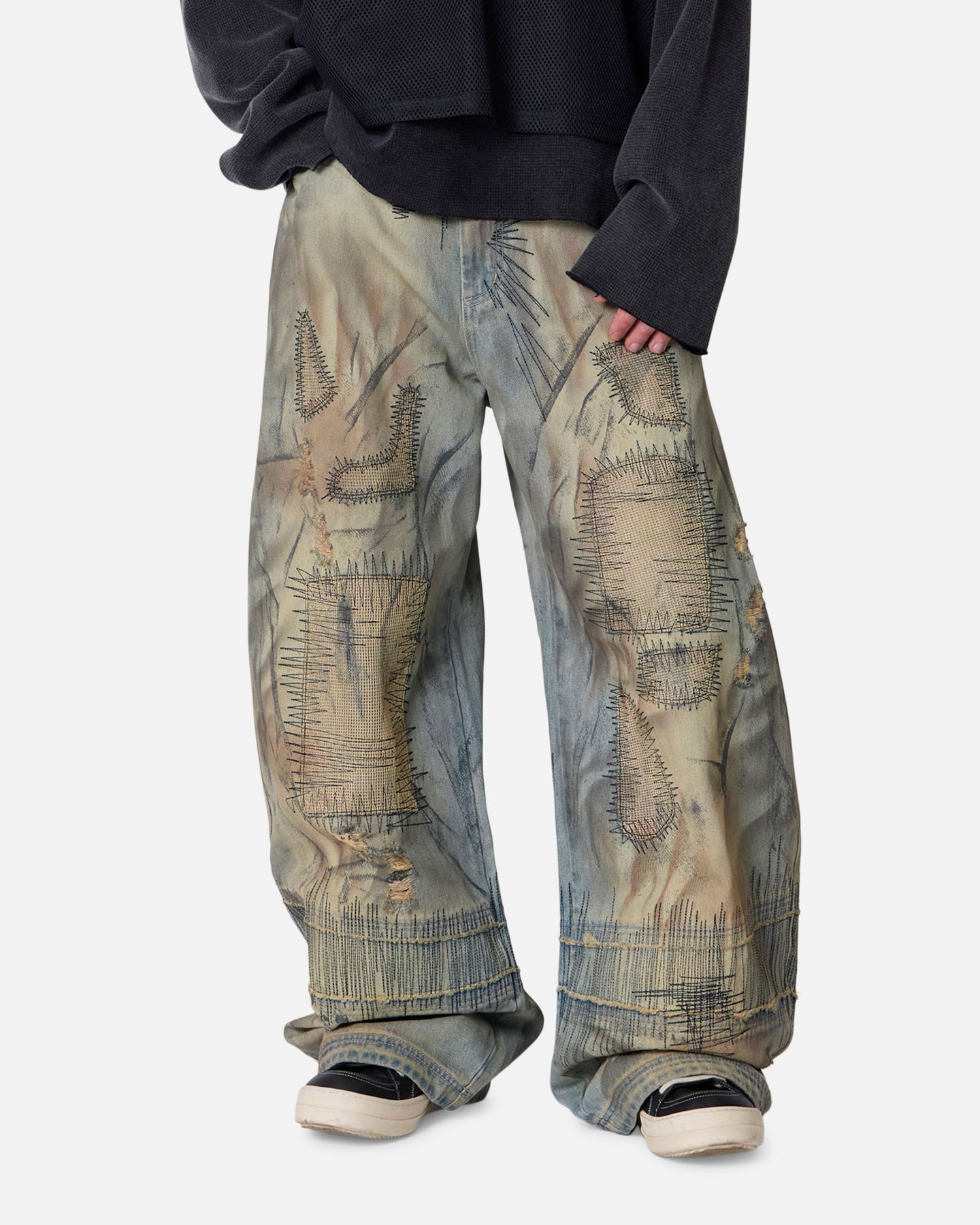 MNML Stitched Barrel Denim Pants Vintage Blue | Culture Kings US