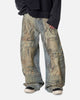 MNML Stitched Barrel Denim Pants Vintage Blue