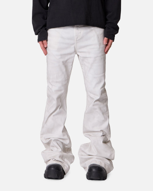 MNML Super Stacked Denim Jeans White