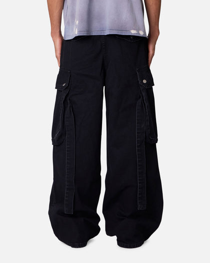 MNML Washed Cargo Pants Washed Black