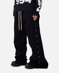 MNML Wide Panel Side Snap Pants Black