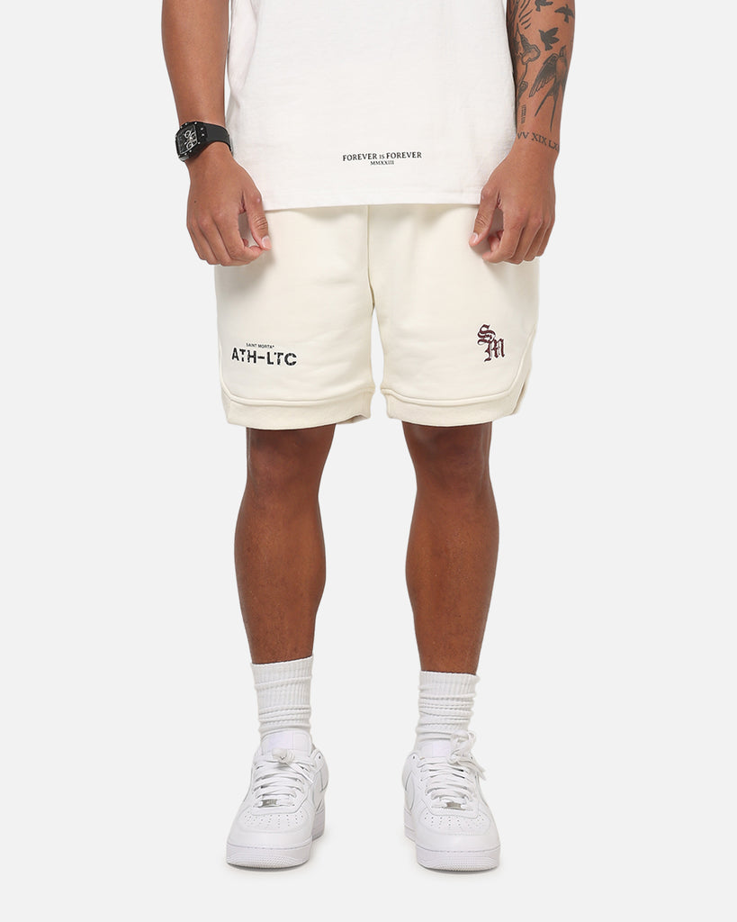 Saint Morta ATH-LTC Fleece Shorts Off White | Culture Kings US