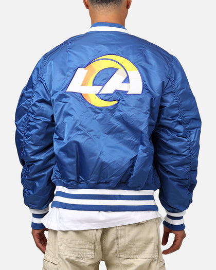 New Era X Alpha Series X NFL Los Angeles Rams MA-1 Bomber Jacket Royal/Black