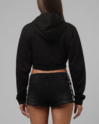 Loiter Women's Rodeo Cropped Zip Hoodie Black