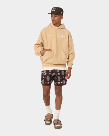 Carré Star Sign Oversized Hoodie Dark Tan