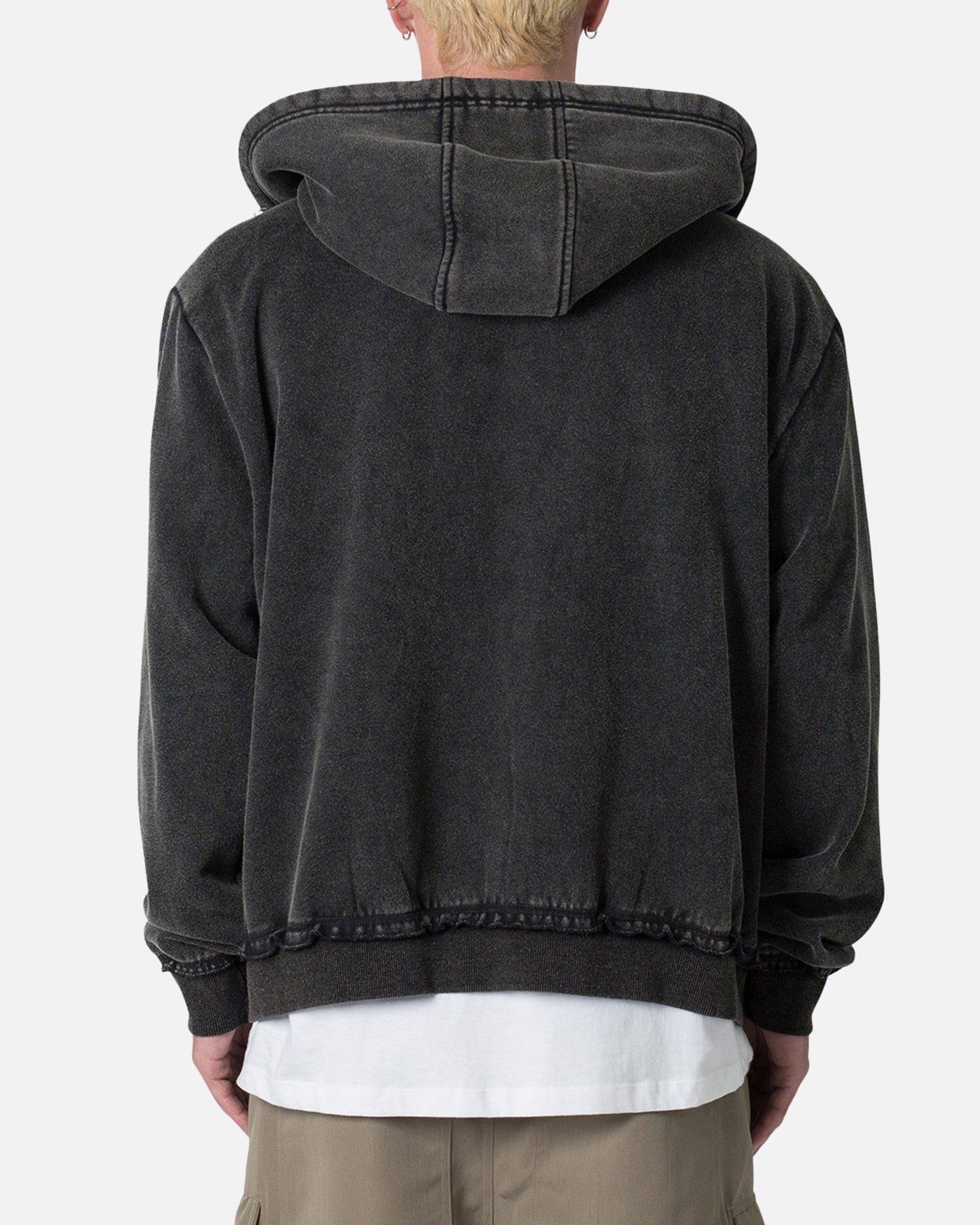 MNML Dual Zipper Hoodie Washed Black | Culture Kings US