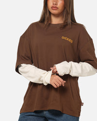 Dickies Payson 2Fer Long Sleeve T-Shirt Brown