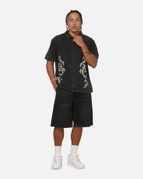 Saint Morta Baroque Button Up Shirt Black