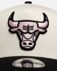 New Era Chicago Bulls "Chrome Black Pink" 9Forty A-Frame Snapback White