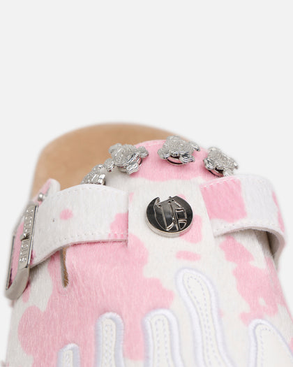 Octavious Marks Cow Fur Clogs Pink