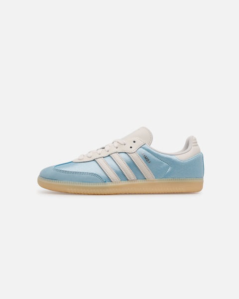 adidas gazelle silver green womens Adidas Women's Samba OG 'Ruffled Stripes' Clear Sky / Tactile Blue / Off  White Low Top Sneakers main image 0