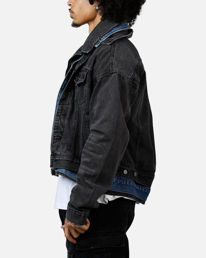 MNML Triple Threat Trucker Jacket Black/Blue