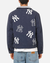 Majestic Athletic New York Yankees Paint Splat Carpenter Jacket Indigo