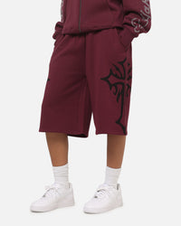 Ed Hardy Trinity Baggy Sweat Shorts Plum